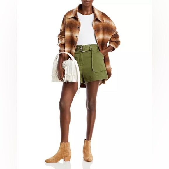 BB Dakota Steve Madden Fringe with Benefits Brown Plaid Snap Front Jacket Size S - Picture 1 of 13